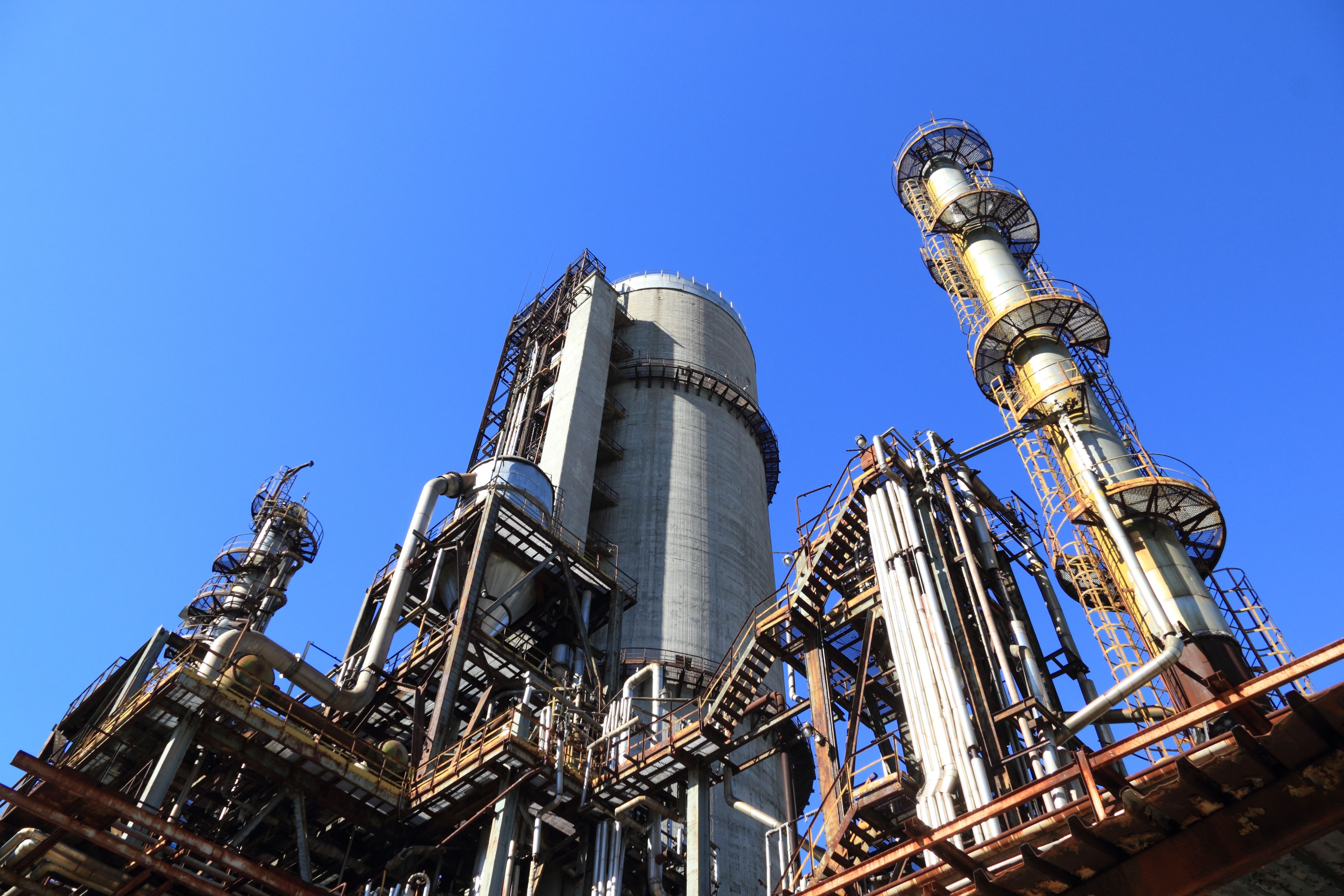 Industrial image with greenery